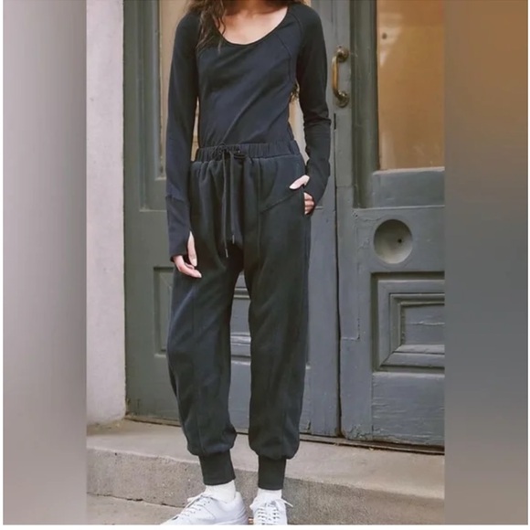 Free People Pants - FP Movement by Free People Make It Count Onesie Jumpsuit Romper Size M Black